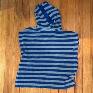 Striped Blue Baby Terry Poncho/coverup